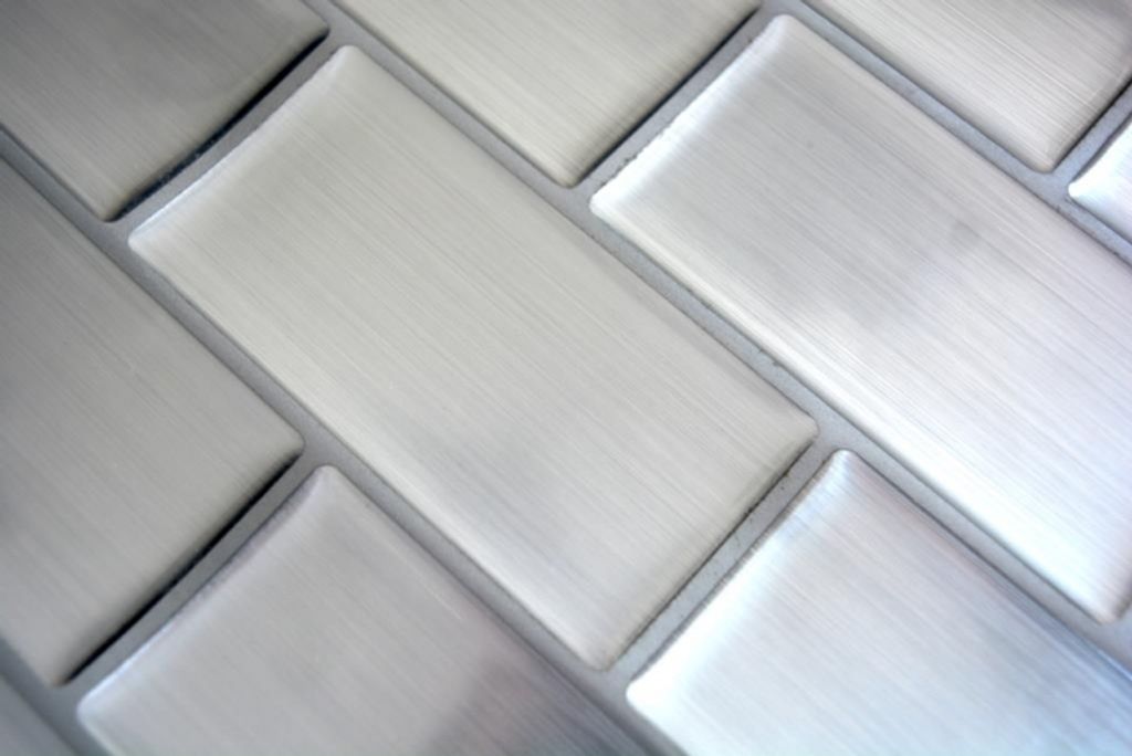 Handmuster Mosaikfliese selbstklebend Vinyl Folie Vinyl silber Vinyl Stahl Subway 4er Pack MOSVinyl-24002_m