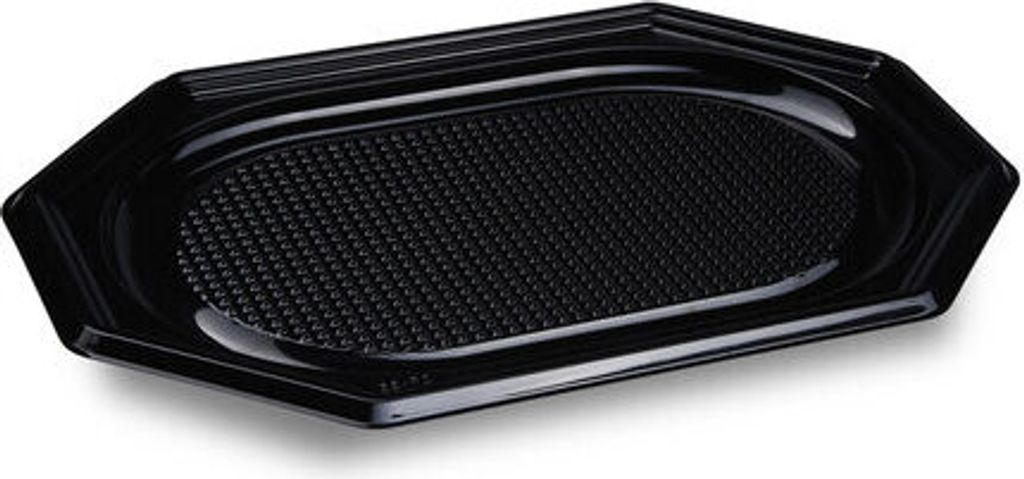 20x Catering-Platte rPET oval schwarz 35 x 24,7 cm Produktbild 