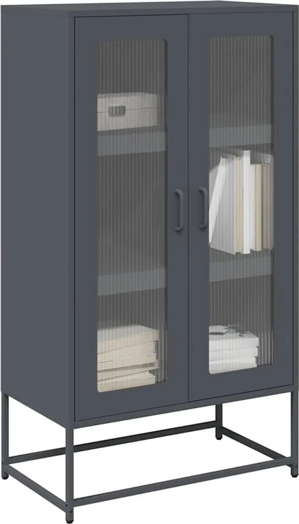 vidaXL Credenza antracite 68x39x123 cm acciaio