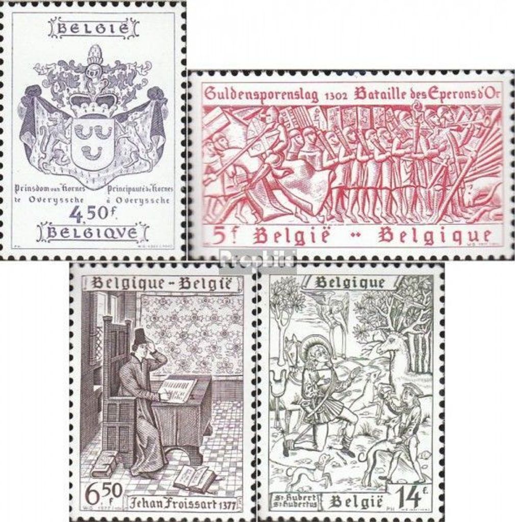 Briefmarken Belgien 1977 Mi 1908-1911 (kompl.Ausg.) postfrisch Historische Gedenktage