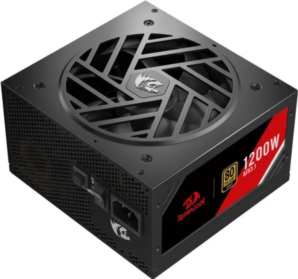 Alimentation 1200W Fiable contre les Coupures PC Redragon Master Noir