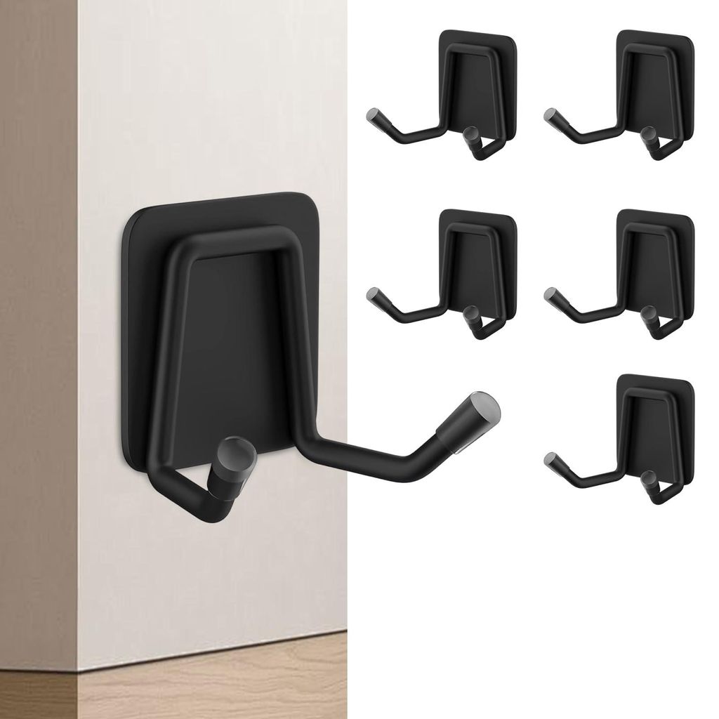 5 extra starke selbstklebende Haken, selbstklebende Metall-Türhaken, Handtuchhaken (kein Bohren erforderlich), Kleiderhaken, Wandhaken, Duschhaken...