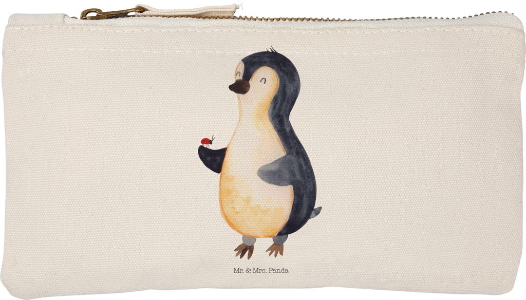 Mr. & Mrs. Panda Schlampermäppchen Pinguin Marienkäfer Größe S Klein - Weiß - Geschenk, Waschbeutel, Kleine Wunder, Liebe, Federtasche, Kultur...