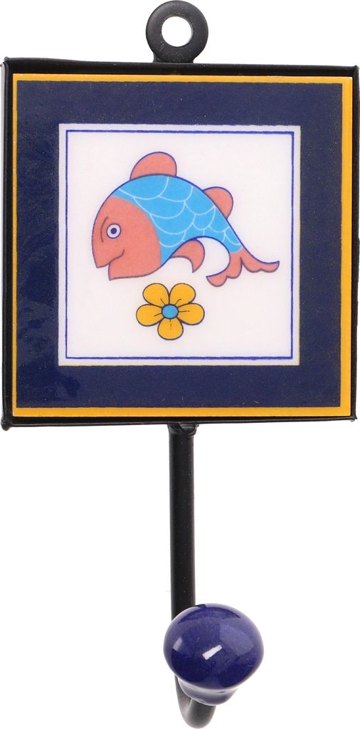 Wandhaken, Garderobenhaken mit Handgefertigter Fliese (8*8 Produktbild 