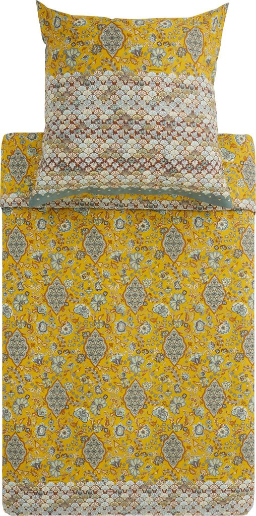 Bassetti Satin-Bettwäsche-Garnitur Tigullio Farbe GOLDGELB Y1 Größe 155x220+80x80