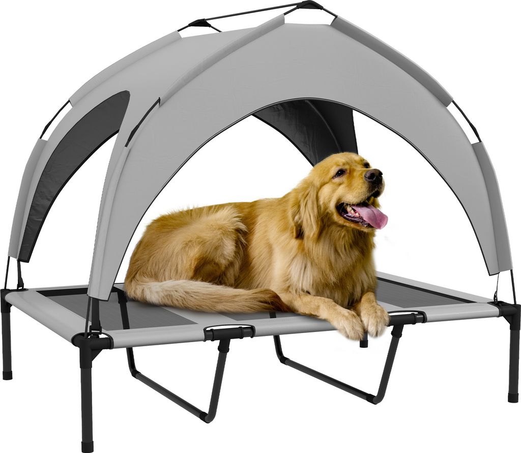 PawHut Erhöhtes Hundebett mit Baldachin, Haustierbett, Produktbild 