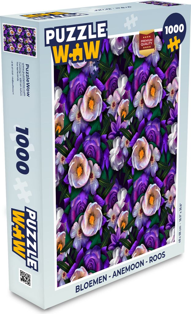 MuchoWow Puzzle 1000 Teile Blumen - Anemone - Rose - Spielzeug - Alt und Jung - Spiele - Puzzeln