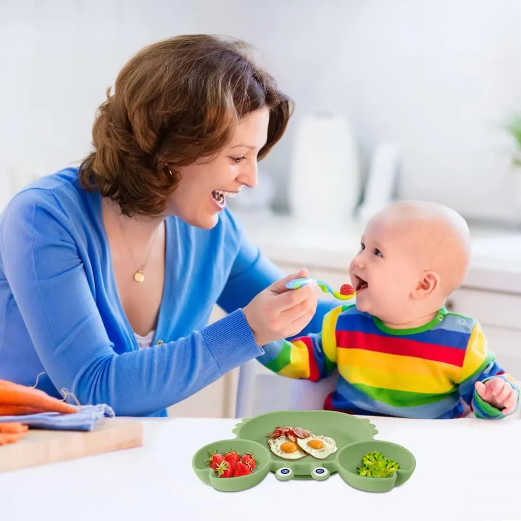 Set de table bébé en silicone antidérapant - Plateau repas ventouse DIY - 2