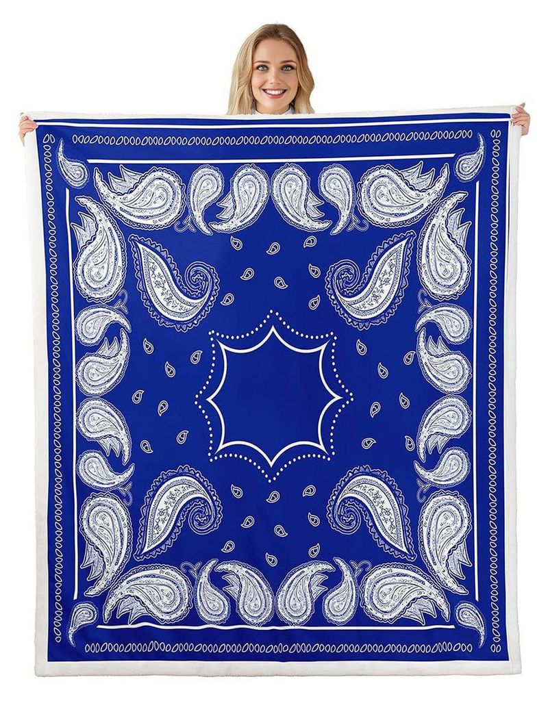 Retro-Paisley-Muster-Decke, böhmische, weiche Flanell-Überwurfdecke, dekorative, waschbare Kuscheldecke für Couch, Bett, Sofa