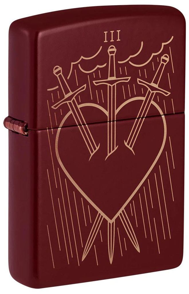 Accendino antivento Zippo Merlot Heart Swords Tre di Spade Immagine del prodotto 