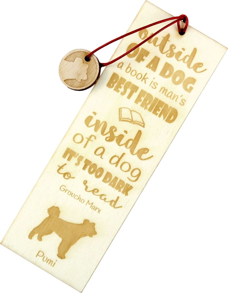Pumi - Lesezeichen mit Hund, personalisiertes Lesezeichen, Geschenk für Bücherwurm von der Marke Art-Dog