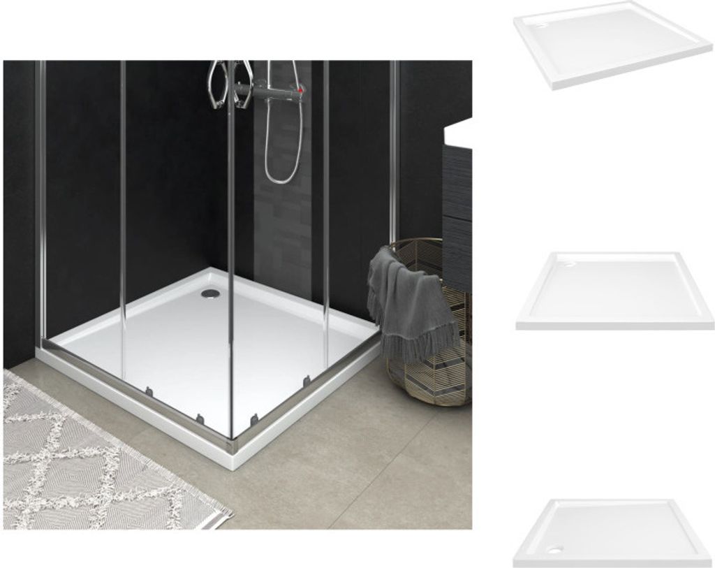 vidaXL Duschtasse ABS Quadratisch Weiß 80x80 cm - Duschwannen