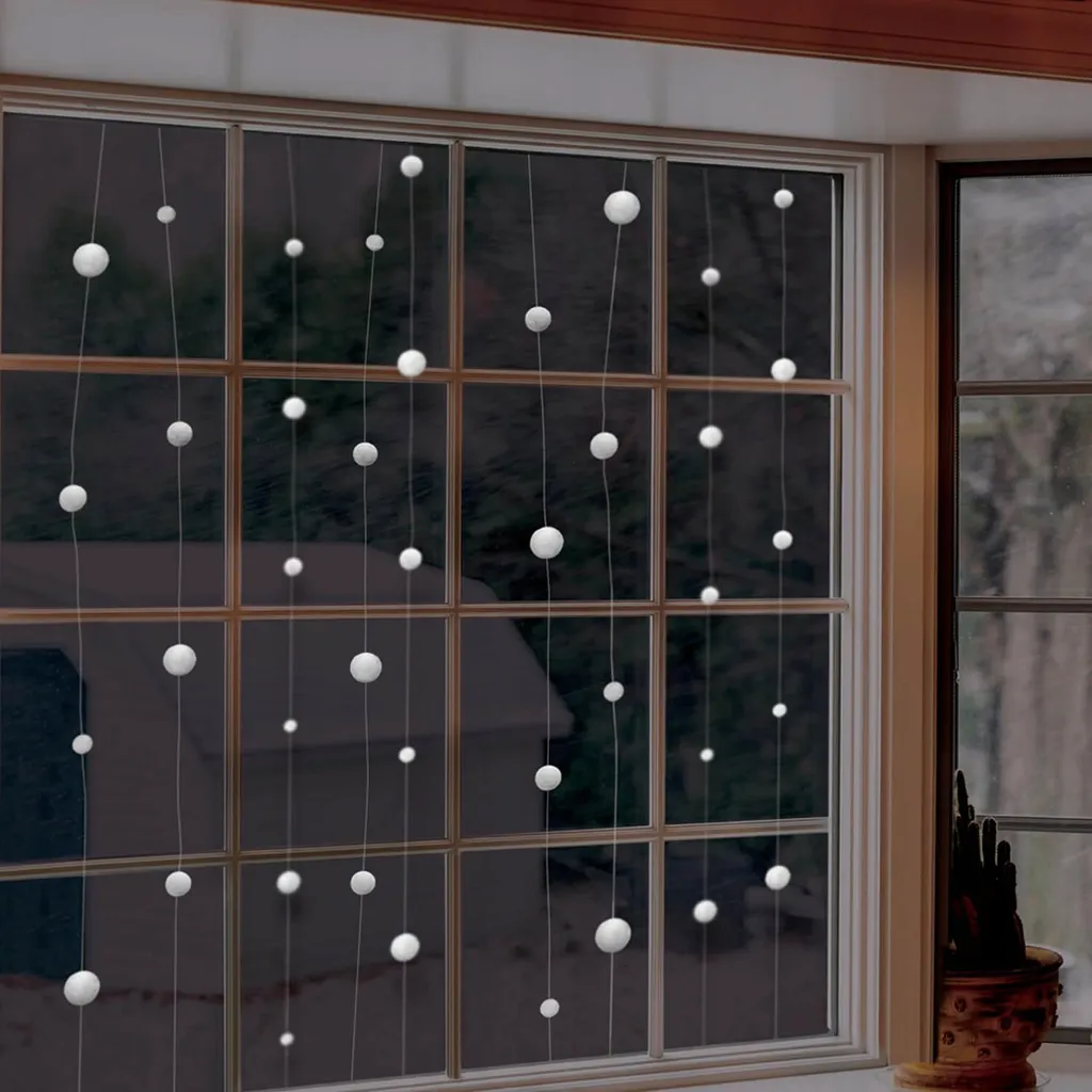 Guirlande décorative boules de neige de 12,8 m pour sapin et murs