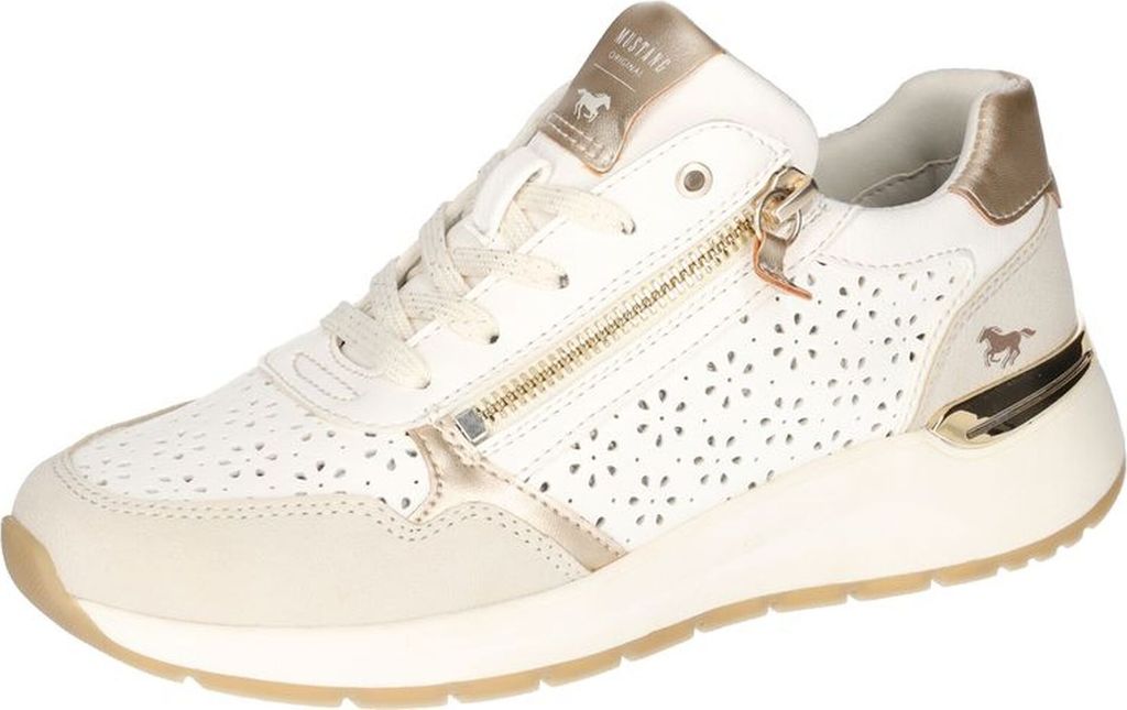 Mustang Damen eleganter Sneaker rutschfest Reißverschluss sportlich 1487-303, Größe:38 EU, Farbe:Gold