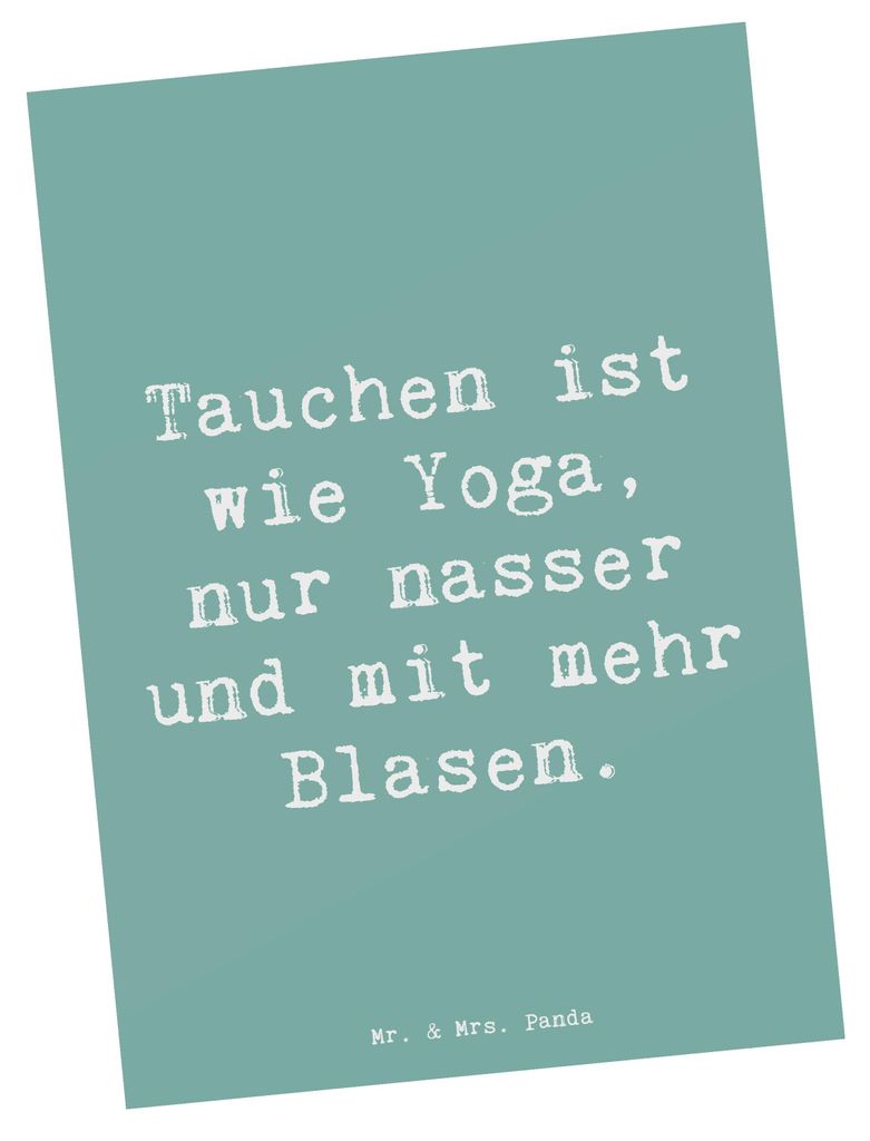 Mr. & Mrs. Panda Postkarte Spruch Tauchen Yoga - Meeresbrise - Geschenk, Grußkarte, Unterwasserwelt, Sportler, Sportart, Fotokarte, Teamsport, bil...