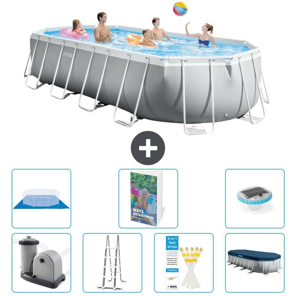 Prism Frame Pool Oval - 610x305x122 cm - 8-teilig S596