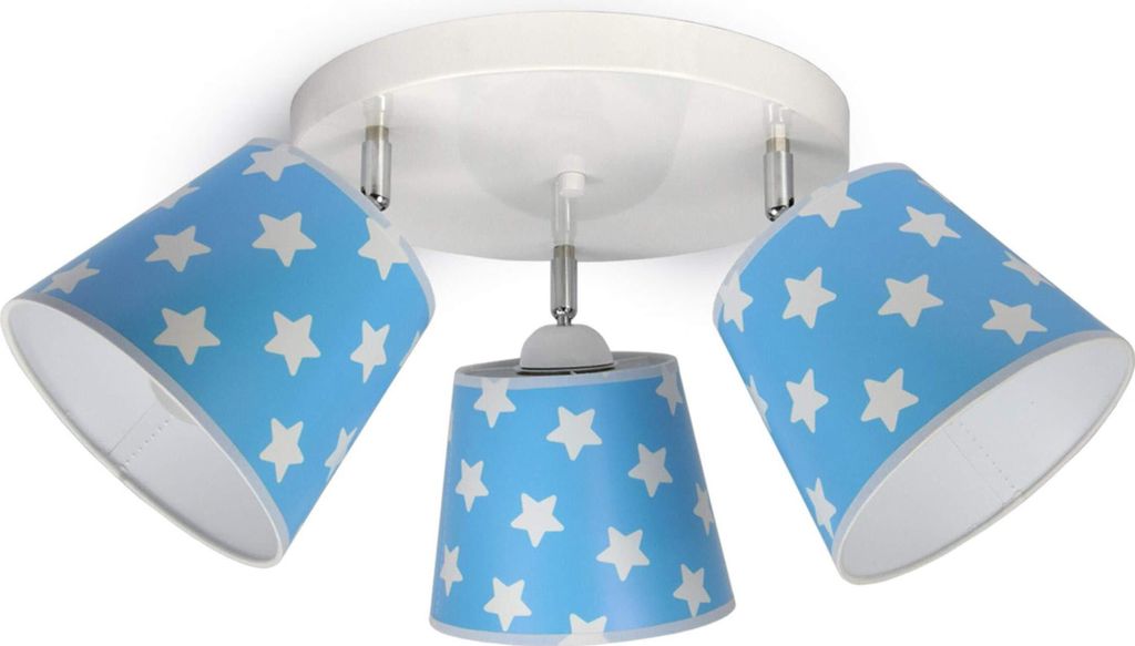 Deckenleuchte Deckenlampe Kinderleuchte Kinderlampe Leuchte Lampe mehrfarbig Stern Metall 230V 299 300 G3 (300-G3 Sternchen, Blau)