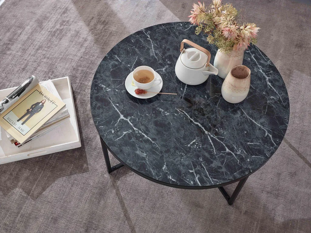 Table console effet marbre Wohnling 80x36 cm pour entrée moderne - 4