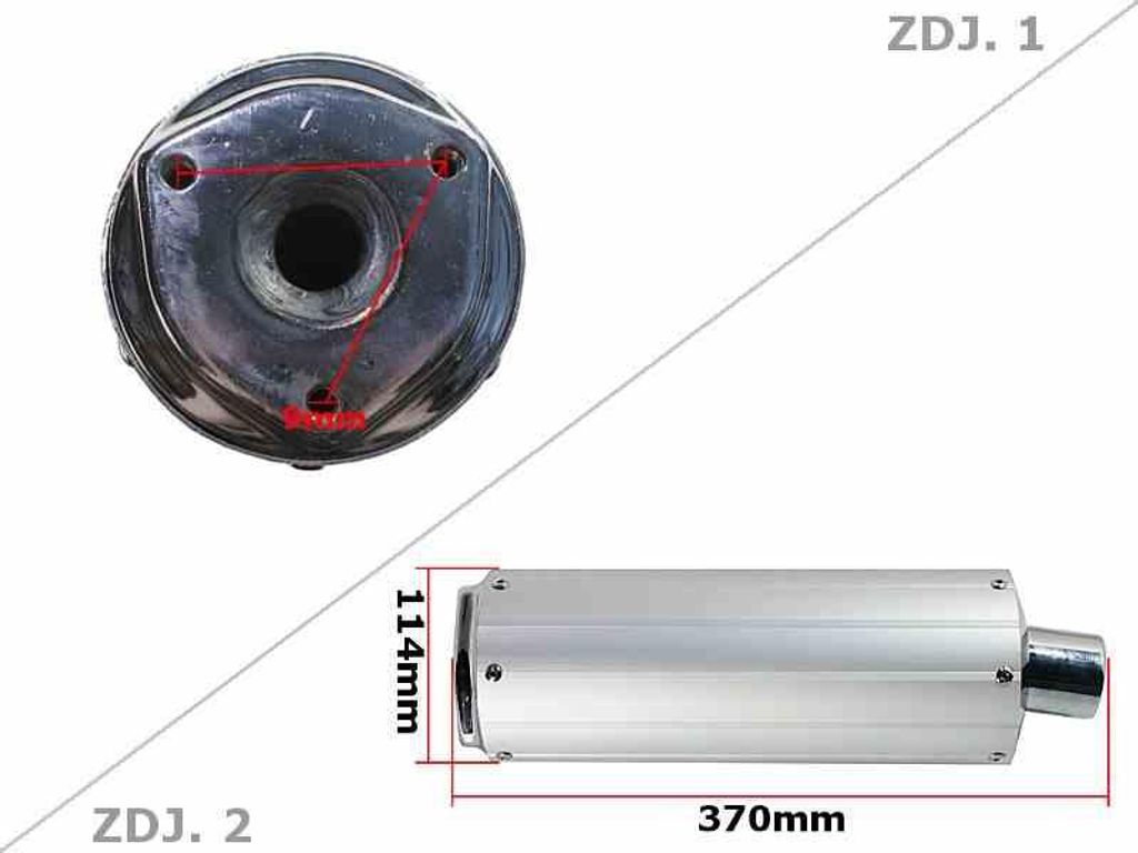 Schalldämpfer Gy6-50 Rad 12 Aluminium