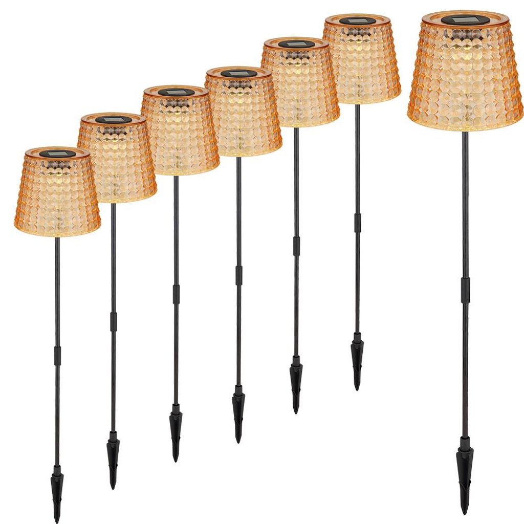 6x LED Steckleuchte, Solar, Schwarz, Spritzwassergeschützt, Produktbild 