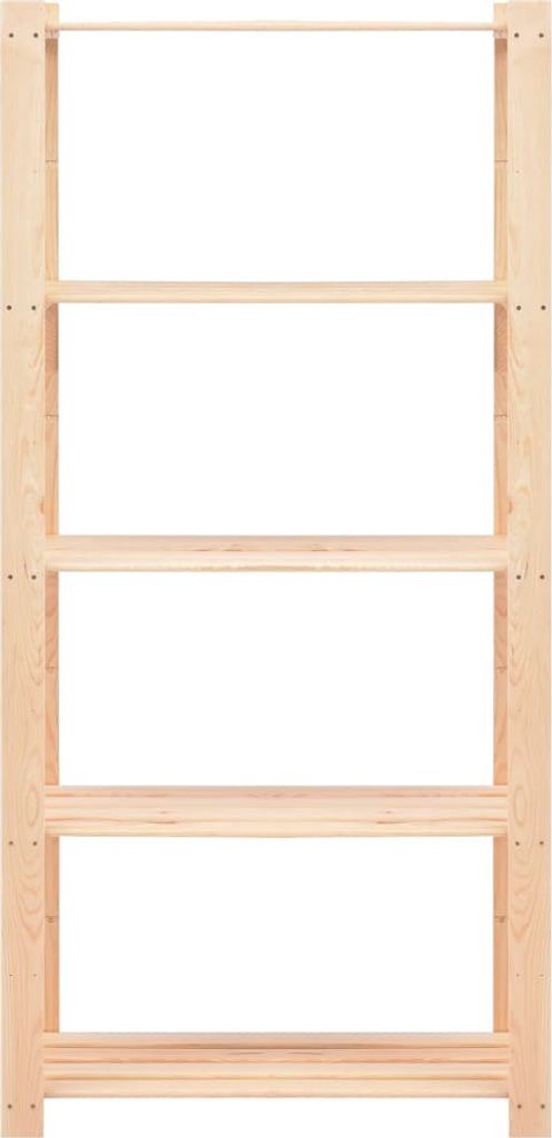 (Robust Möbel) Lagerregal mit 5 Böden 80×38×170cm Kiefer Massivholz 250 kg - CL577006 - Lager- & Regalsysteme