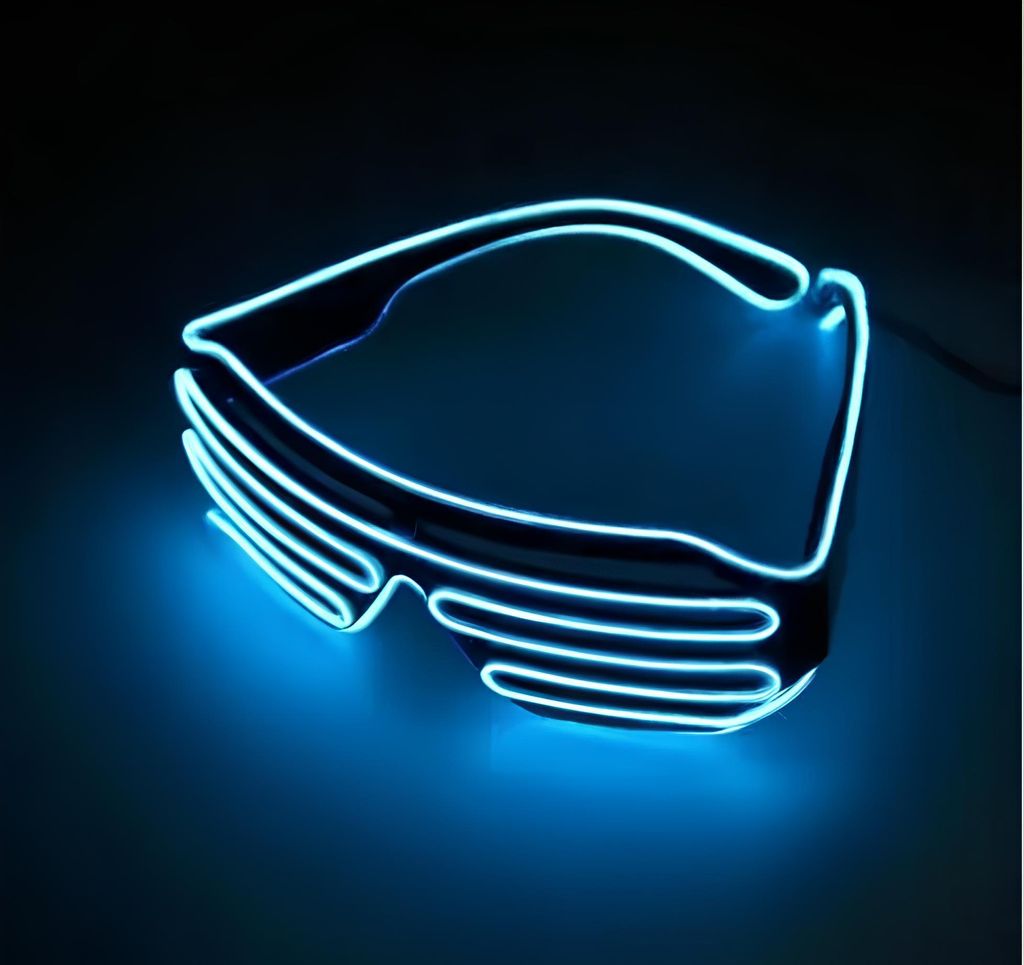 Okulary LED świecące na imprezach niebieskie neonowe Zdjęcie produktu 