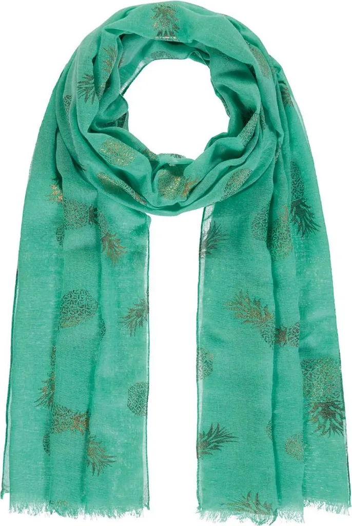 Foulard Passigatti stampato su carta stagnola con ananas, Taglia TAGLIA UNICA