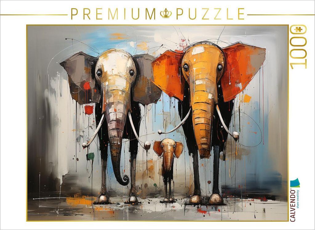 CALVENDO Puzzle Ein Motiv aus dem Kalender Elefantastisch | 1000 Teile Lege-Größe 64x48cm Foto-Puzzle für glückliche Stunden