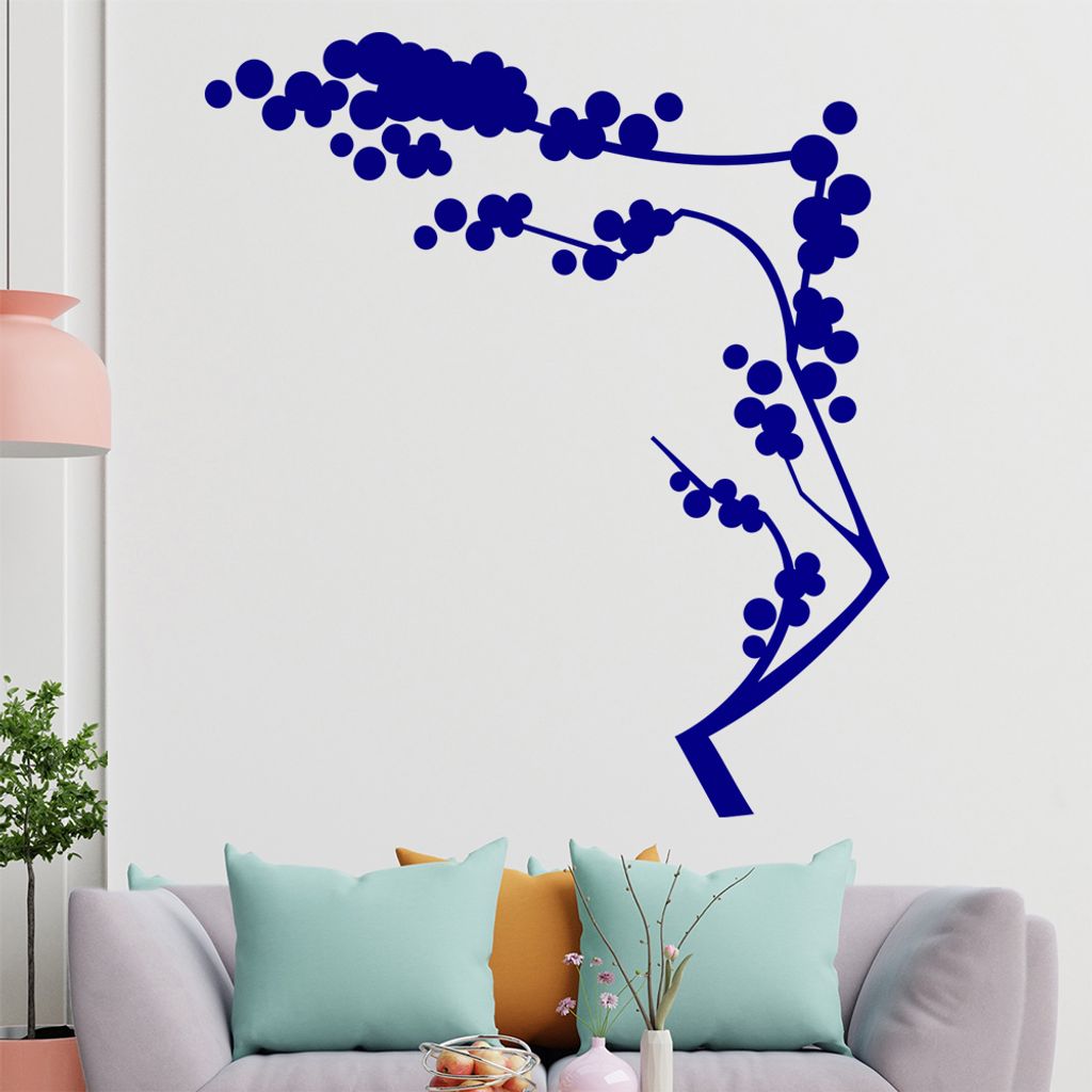 Ast mit Beeren Wandtattoo in 6 Größen - Wandaufkleber Wall Sticker - Dekoration, Küche, Wohnzimmer, Schlafzimmer, Badezimmer