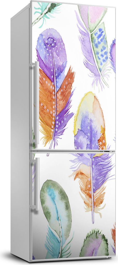 Tulup Kühlschrankdekoration - 70x190 cm - Aufkleber auf dem Kühlschrank - Bunte Federn