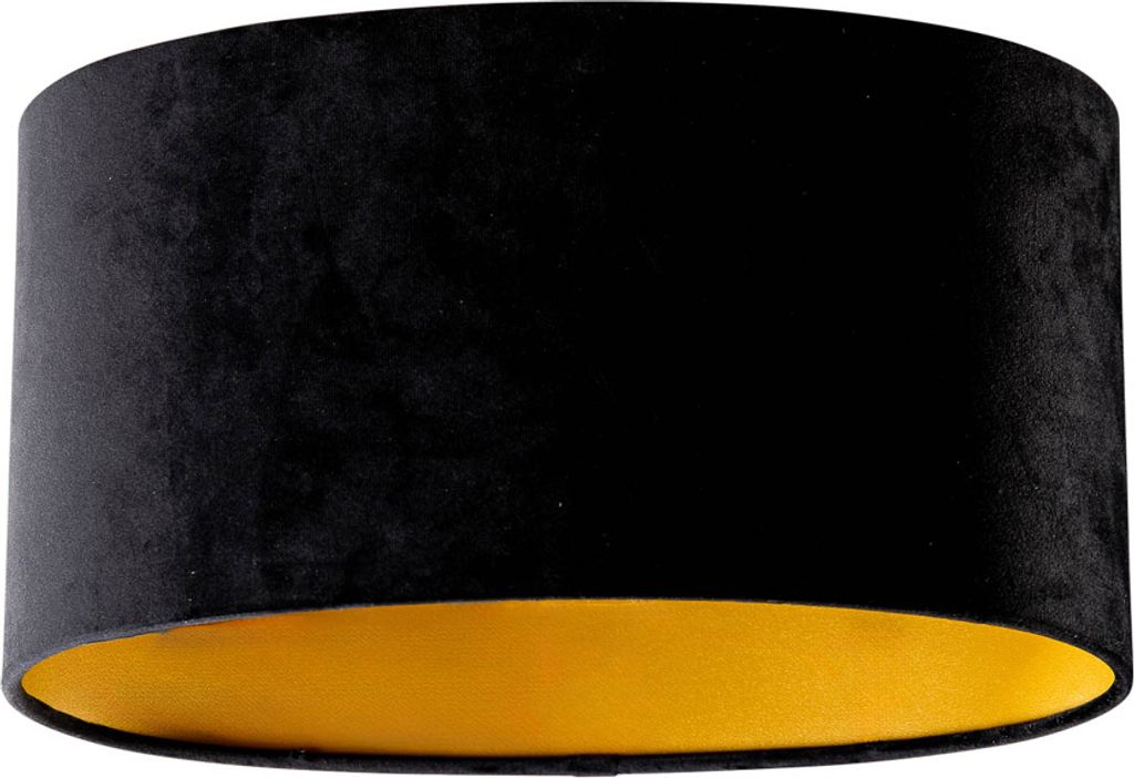QAZQA Baumwolle Samtlampenschirm schwarz oval 35I23I18 , Oval Geeignet für Hänge- und Stehlampe