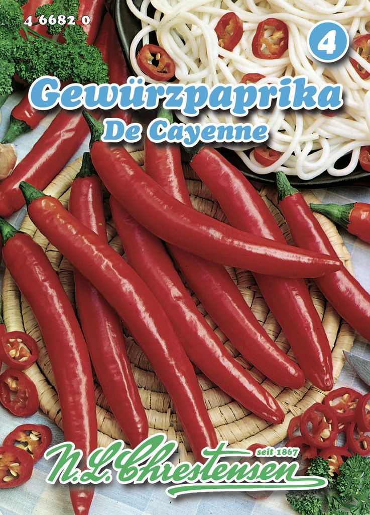 Gemüsepaprika De Cayenne | Paprikasamen von N.L. Chrestensen