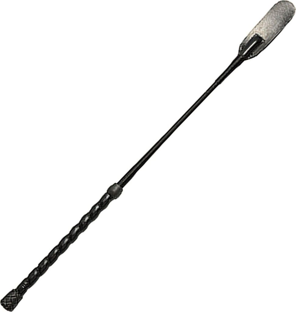 Gerte Reitgerte mit Klatsche und rutschfestem Griff, Springstock, schwarz, 60 cm