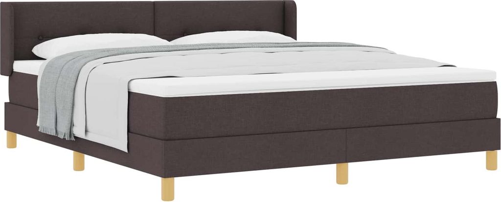 Boxspringbett mit Matratze Dunkelbraun 200 x 180 cm Polyester