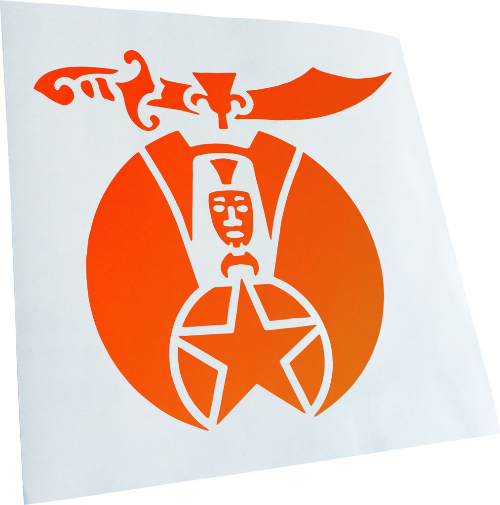 Kiwistar - Autoaufkleber - Freimaurerei Zirkel M2 - Neonorange - 40x36cm - Aufkleber für Auto, Laptop, Fahrrad, LKW, Motorrad mehrfarbig JDM Decal...