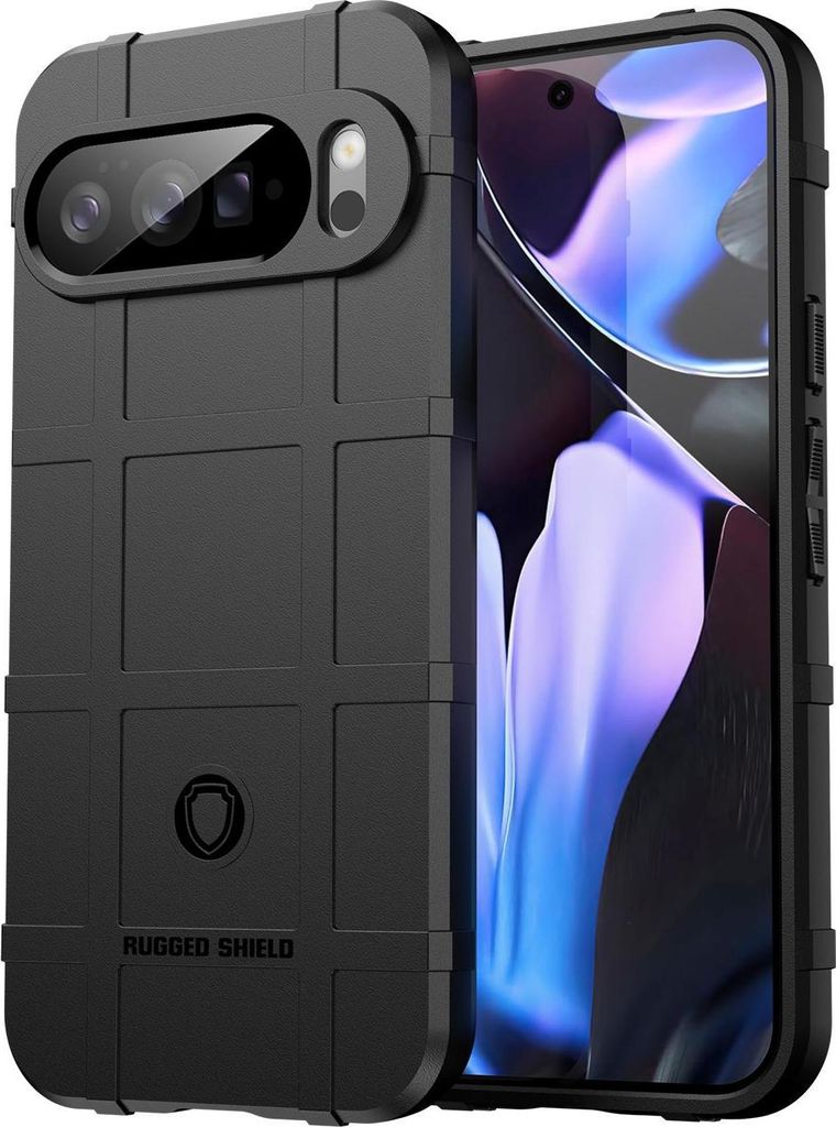 Mobigear Rugged Shield Google Pixel 10 Pro XL Hülle Flexibles TPU Backcover Stoßfest - Schwarz