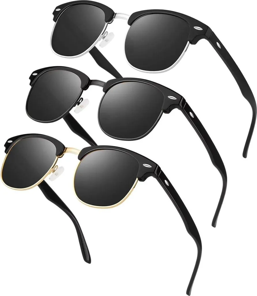 LINVO Occhiali Sole Retro Polarizzati Unisex - Idea Regalo UV400