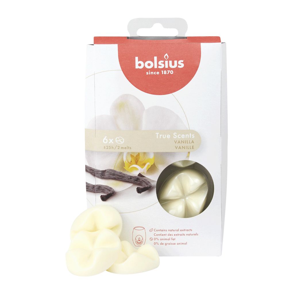 Bolsius schmelzbares Duftwachs Vanille 6 Stk Produktbild 