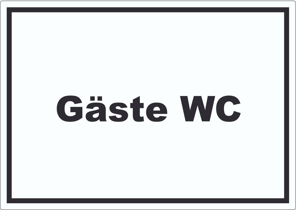 Gäste WC Aufkleber mit Text Toilette waagerecht A3 (297x420mm)