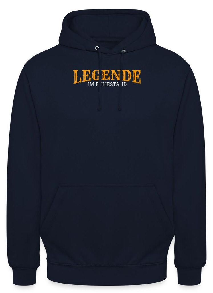 Spreadshirt Legende Im Ruhestand Uni Hoodie, M, Navy