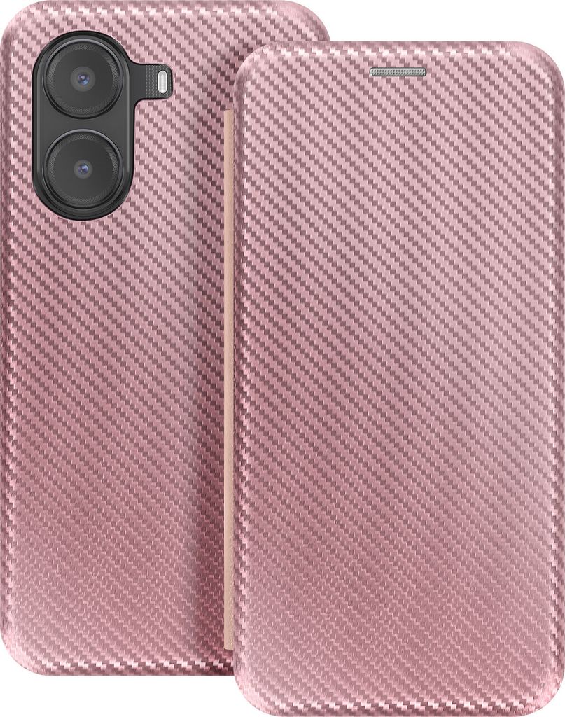 Avizar, Carbon-Etui Xiaomi Poco X7 Pro Kartenhalter Videoständer, Rosegold