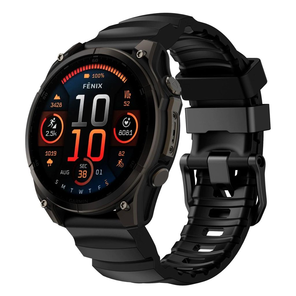 FFO2World TrailFit Silikonarmband – Passend für Garmin Fenix 5X/6X/7X/8 (51 mm), Enduro 1-3, Quatix 6X/7X – QuickFit 26 mm – Sportarmband ...