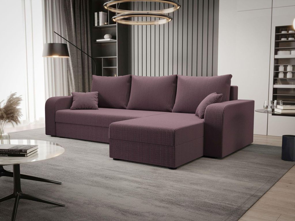 A modern living room with a sectional sofa.