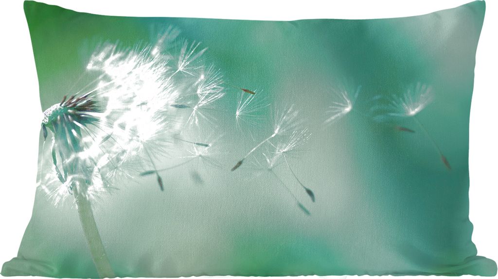 MuchoWow Zierkissen Sofakissen Wohnzimmer Dekokissen 50x30 cm Löwenzahn im Wind - Wohnzimmerdekoration - Polster mit Photo