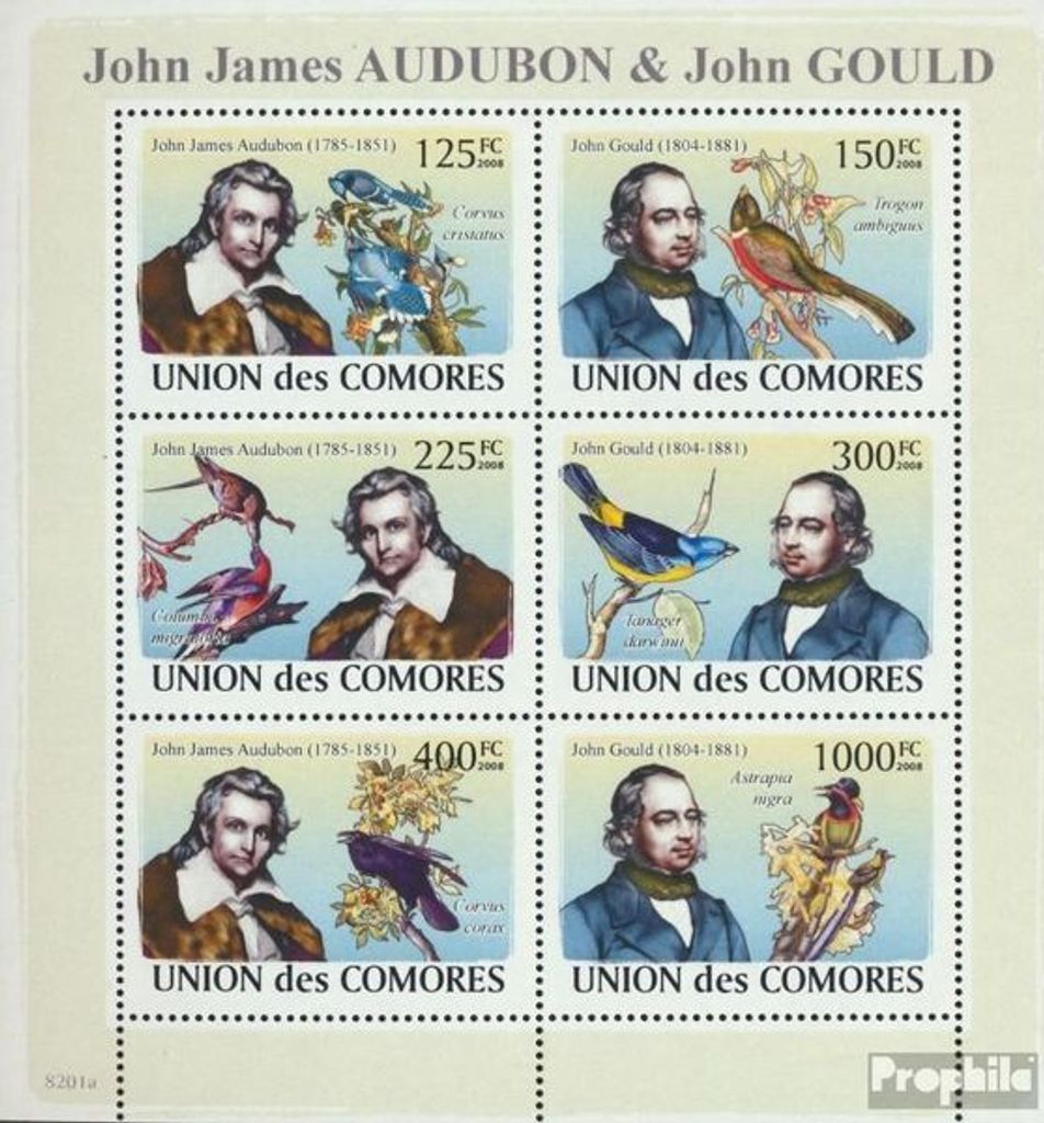Briefmarken Komoren 2008 Mi 1995-2000 Kleinbogen (kompl. Produktbild 