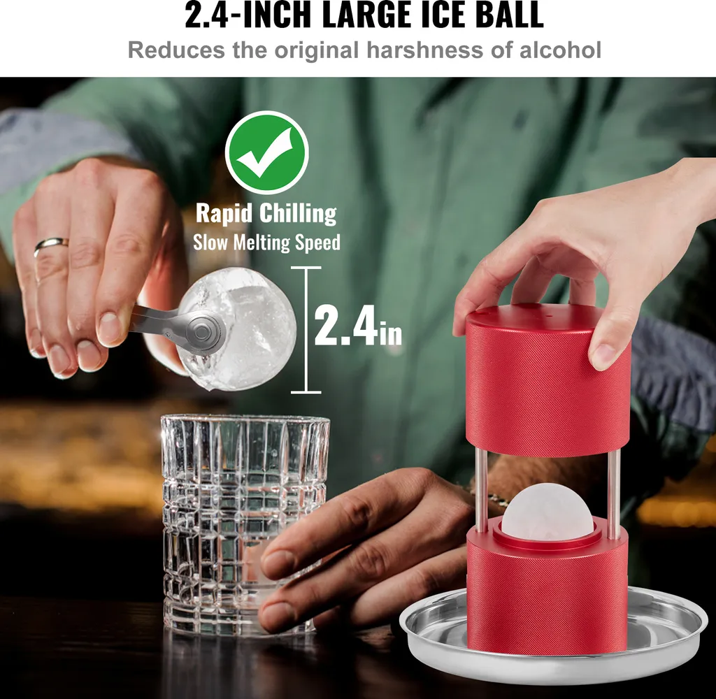 Kit Creazione Sfere Ghiaccio 60mm SucceBuy | Lega Alluminio Rossa - 4