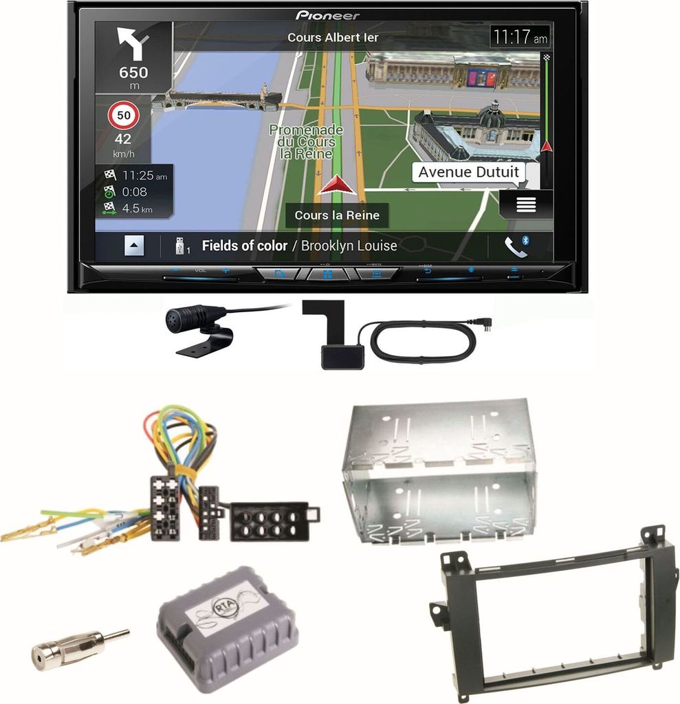 Pioneer AVIC-Z830DAB Navigation Bluetooth Einbauset für Mercedes Vito Viano W639