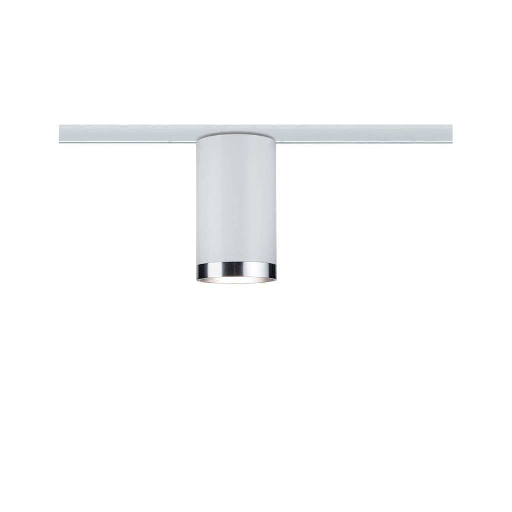 URail Schienenspot Tube Einzelspot GU10 max. 10W dimmbar 230V Weiß, Chrom matt