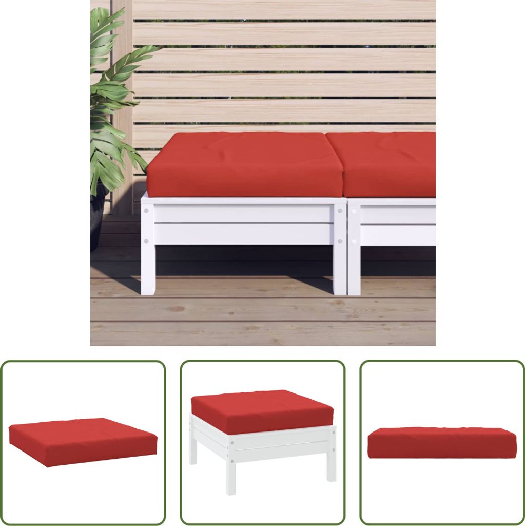 The Living Store Palettenkissen Rot 60x60x8 cm Oxford-Gewebe