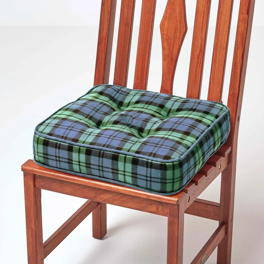 Cuscino Sedia Tartan Scozzese 40x40x10 HOMESCAPES - Seduta Spessa